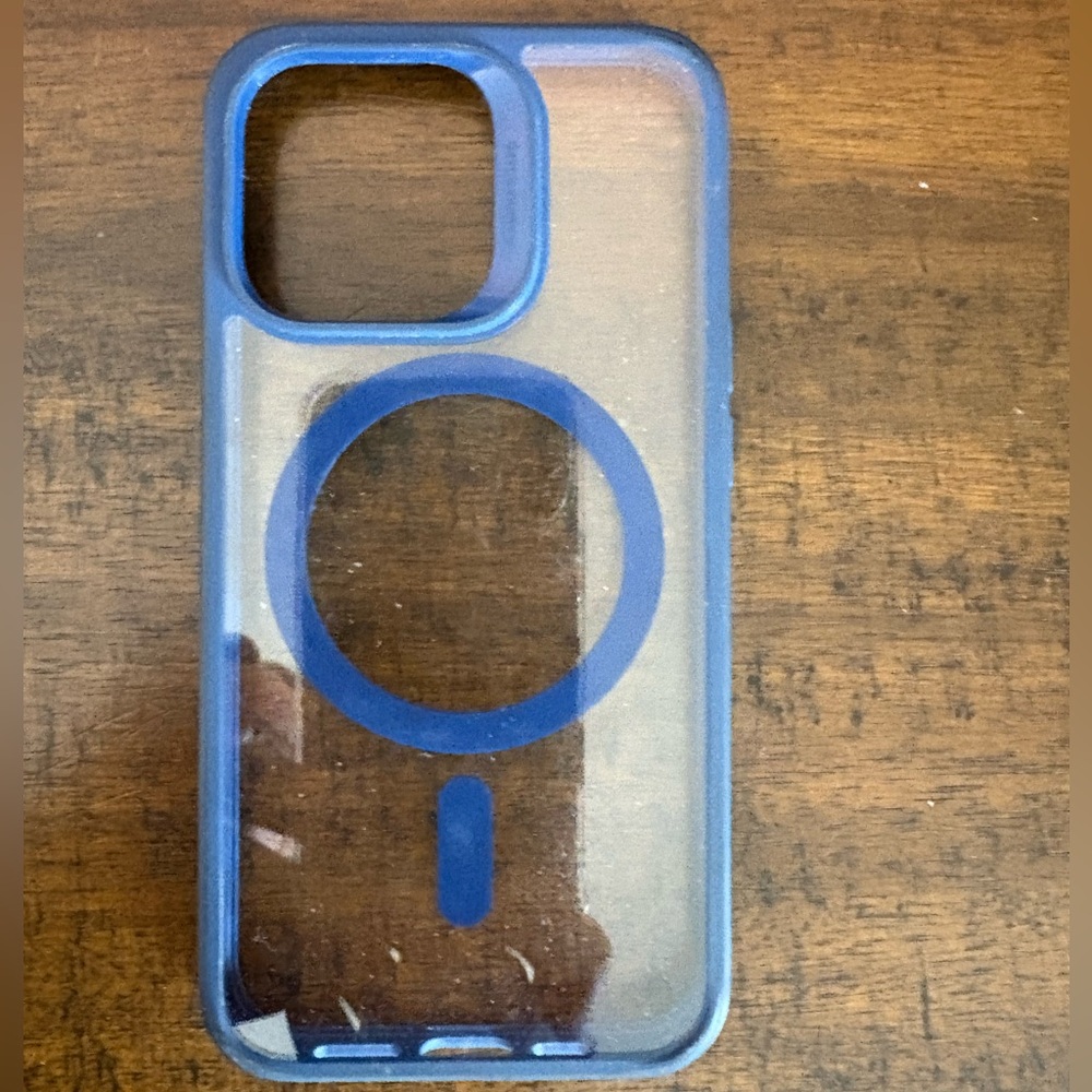 Sleek Blue Transparent Phone Case- iPhone Pro 13